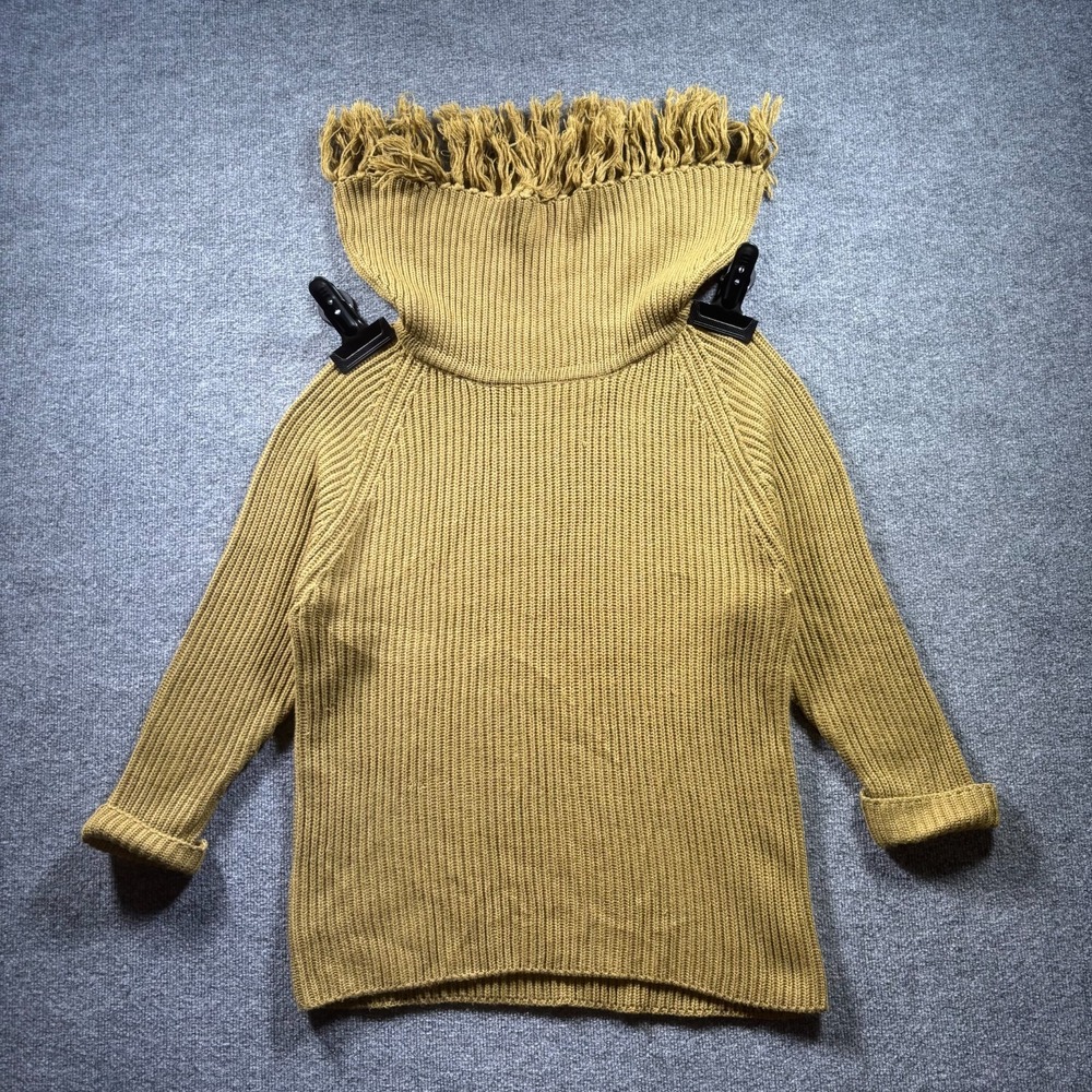 Forenza Sweater Women's M Beige Wool Ribbed-Knit Turtleneck Holiday Winter Cozy